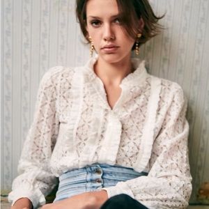 Sezane Colombe lace shirt - EUC